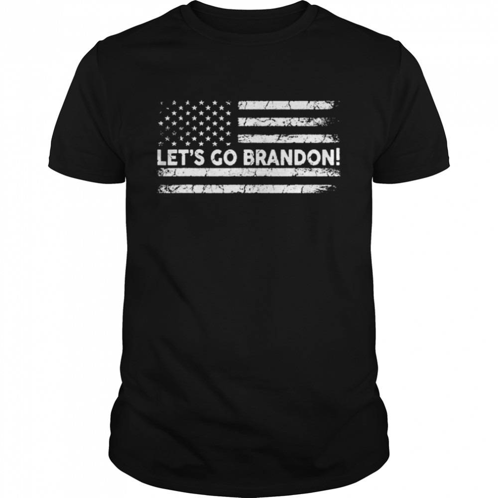 Let’s Go Brandon Joe Biden Chant Impeach Biden USA Flag  Classic Men's T-shirt