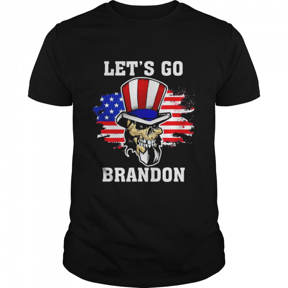 Let’s Go Brandon Skull US flag retro T- Classic Men's T-shirt