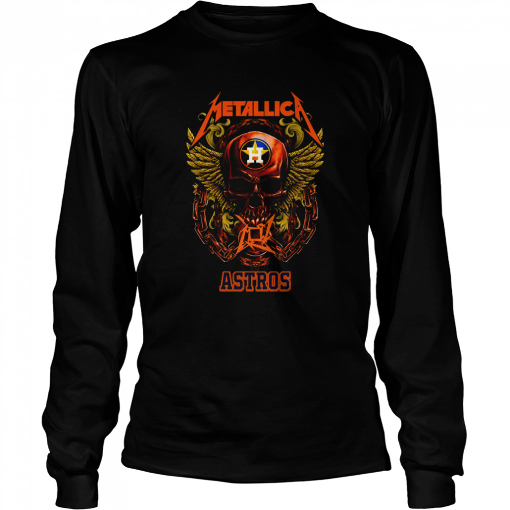 Skull Metallica Houston Astros 2021 shirt Long Sleeved T-shirt