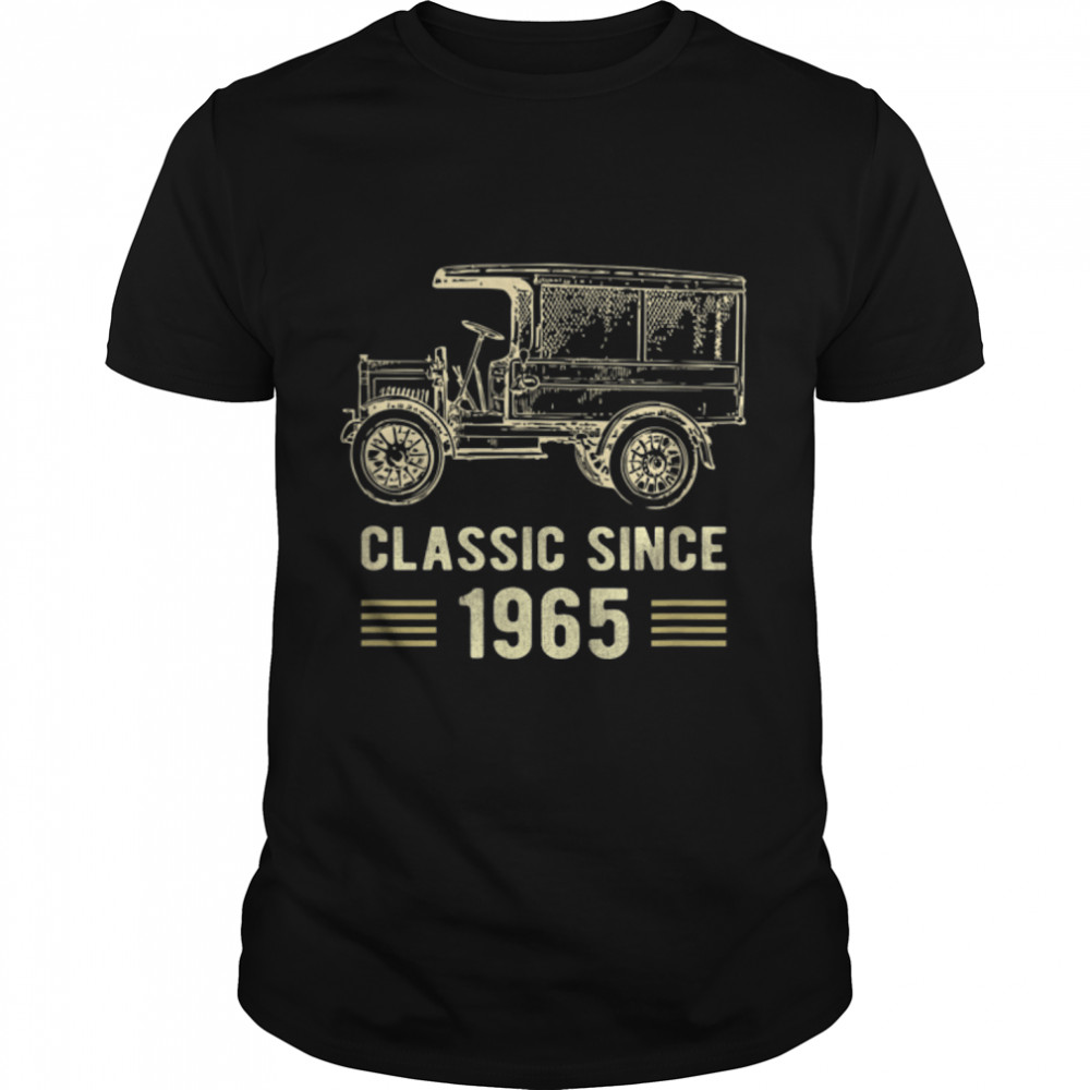 Mens Classic 1965 Vintage Car Truck 57 Year Old Birthday  T- B09K4BVGX2 Classic Men's T-shirt
