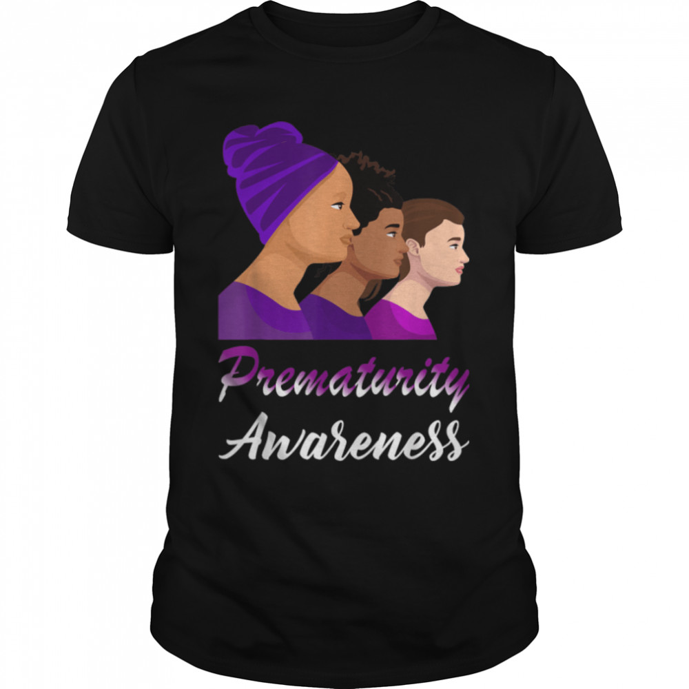 Prematurity Awareness Women Girl Purple Ribbon Preemie T- B09JWT6TKL Classic Men's T-shirt