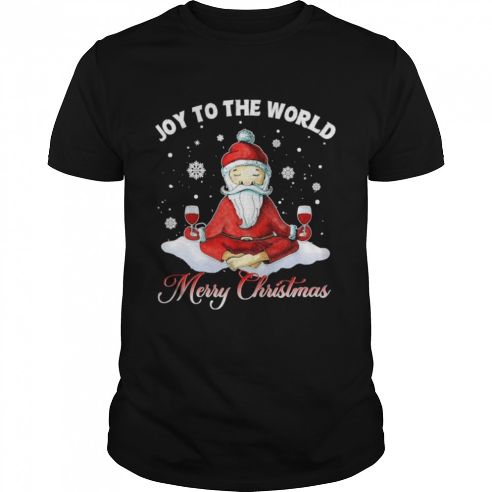 Santa Claus Yoga Joy to the world Merry Christmas shirt Classic Men's T-shirt