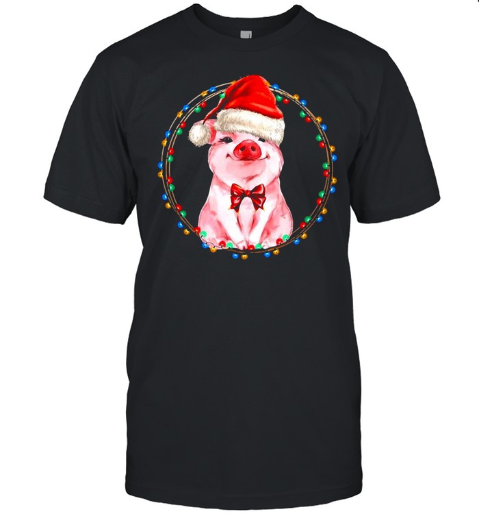 Sweet Pig With Santa Hat Pig Lover Christmas Sweater T-shirt Classic Men's T-shirt