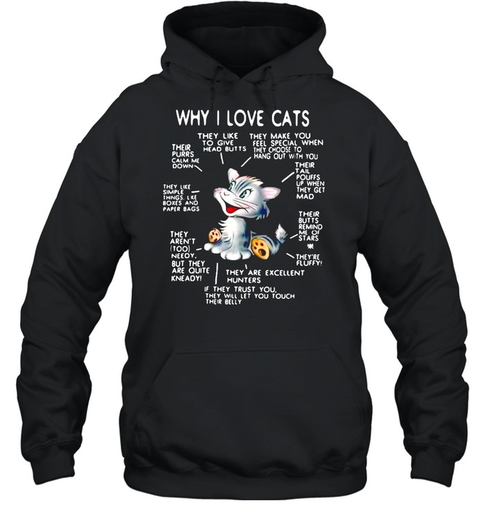 Why I Love Cats They Like To Give Head Butts T-shirt Unisex Hoodie