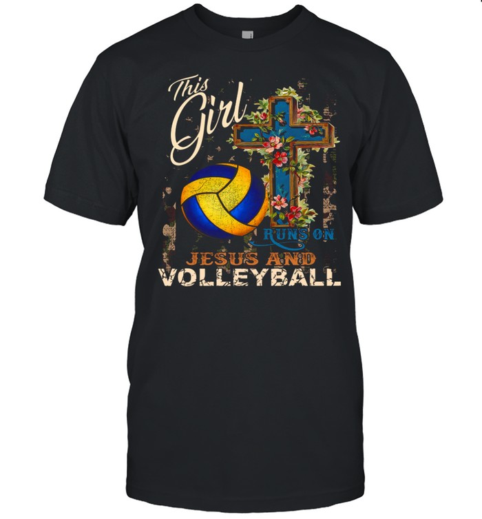 This Girl Runs On Jesus And Volleyball  Classic Men's T-shirt