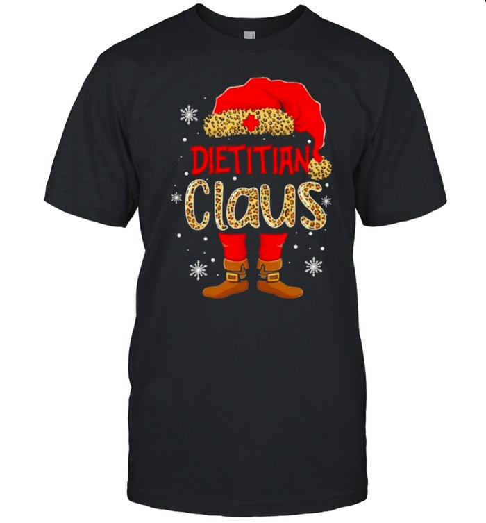 Santa and Elf Dietitian Claus Leopard Merry Christmas  Classic Men's T-shirt