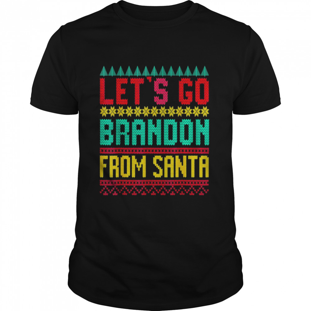 Nice official Let’s Go Brandon From Santa Ugly Christmas Premium 2021 Anti Biden shirt Classic Men's T-shirt