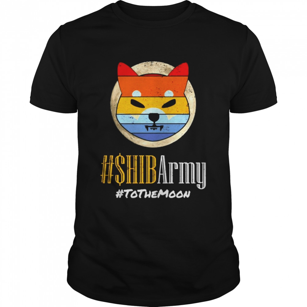 Shibarmy To The Moon Crypto Hodlers Distressed Retro  Classic Men's T-shirt