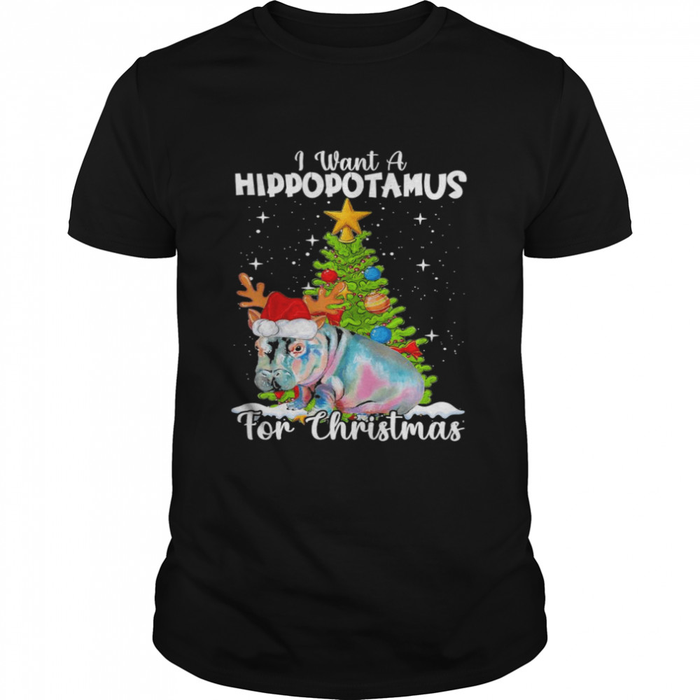 I Want A Hippopotamus For Christmas Tree shirt Classic Men's T-shirt