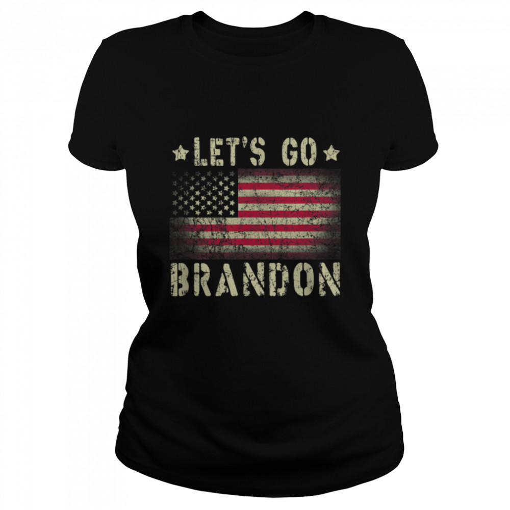 Let's Go Brandon American Flag Impeach Biden Anti Liberal T- B09JPHRMSB Classic Women's T-shirt