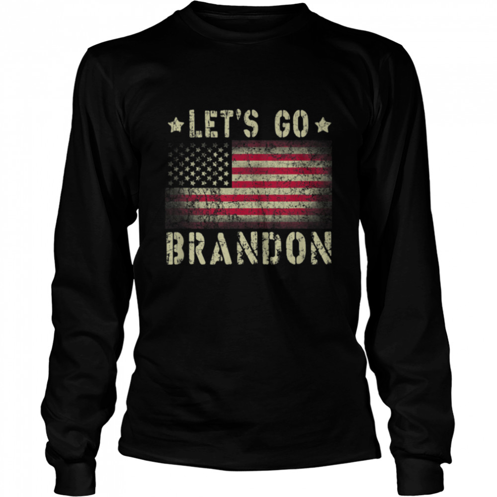 Let's Go Brandon American Flag Impeach Biden Anti Liberal T- B09JPHRMSB Long Sleeved T-shirt