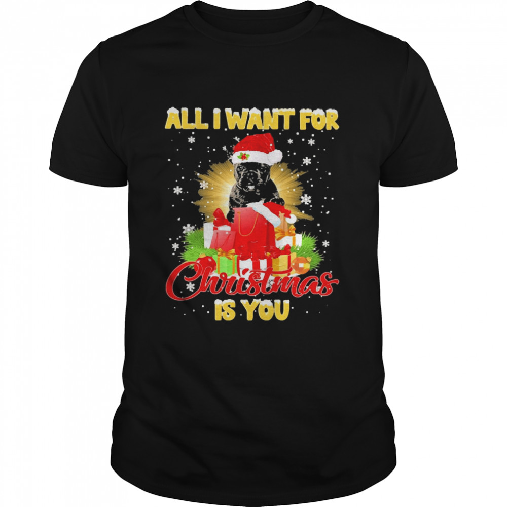 Black French Bulldog All I Want For Christmas Is You Sweat T-shirt Classic Men's T-shirt