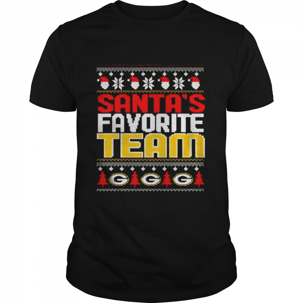 green Bay Packers Santa’s favorite team Christmas shirt Classic Men's T-shirt