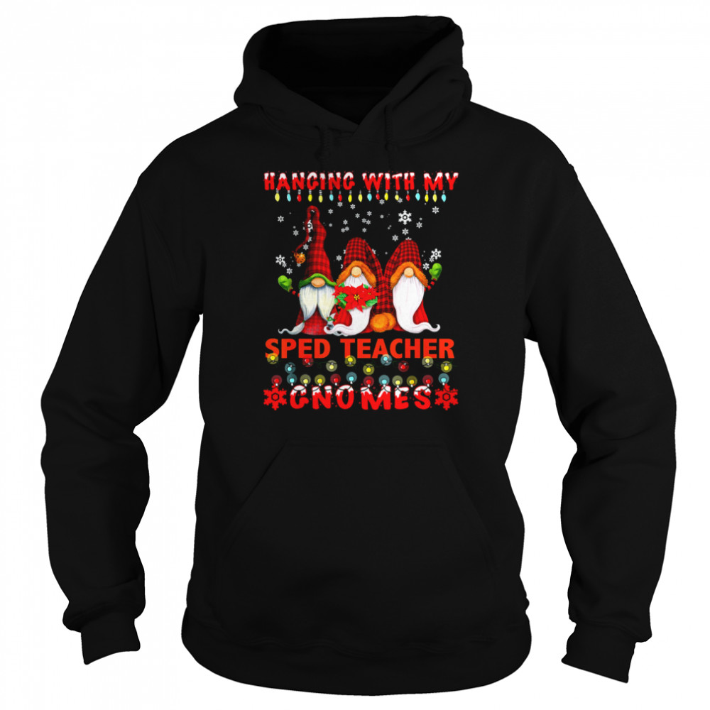 Hanging With My SPED Teacher Gnomes Ugly Xmas Matching  Unisex Hoodie