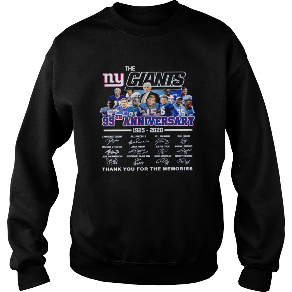 The ny giants 95th anniversary 1925-2020 signature shirt - Trend T Shirt  Store Online