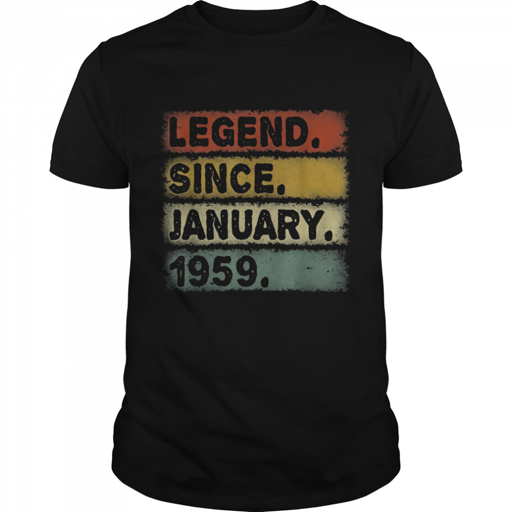 Legend January 1959 63rd Birthday Retro 63 Years Old  Classic Men's T-shirt