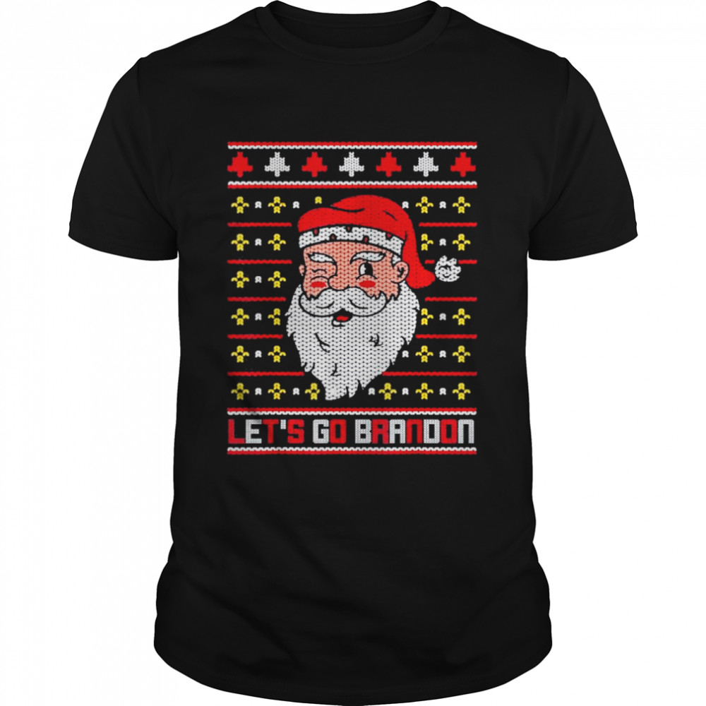 Christmas Lets Go Brandon Santa Claus Ugly Merry Christmas shirt Classic Men's T-shirt