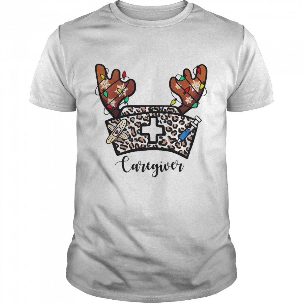 Christmas Reindeer Nurse Hat Caregiver Sweater  Classic Men's T-shirt