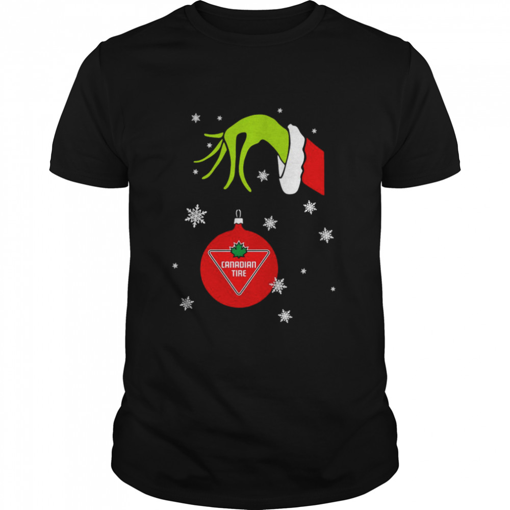 Grinch Hand holding Ornament Canadian Tire Snowflake Christmas shirt