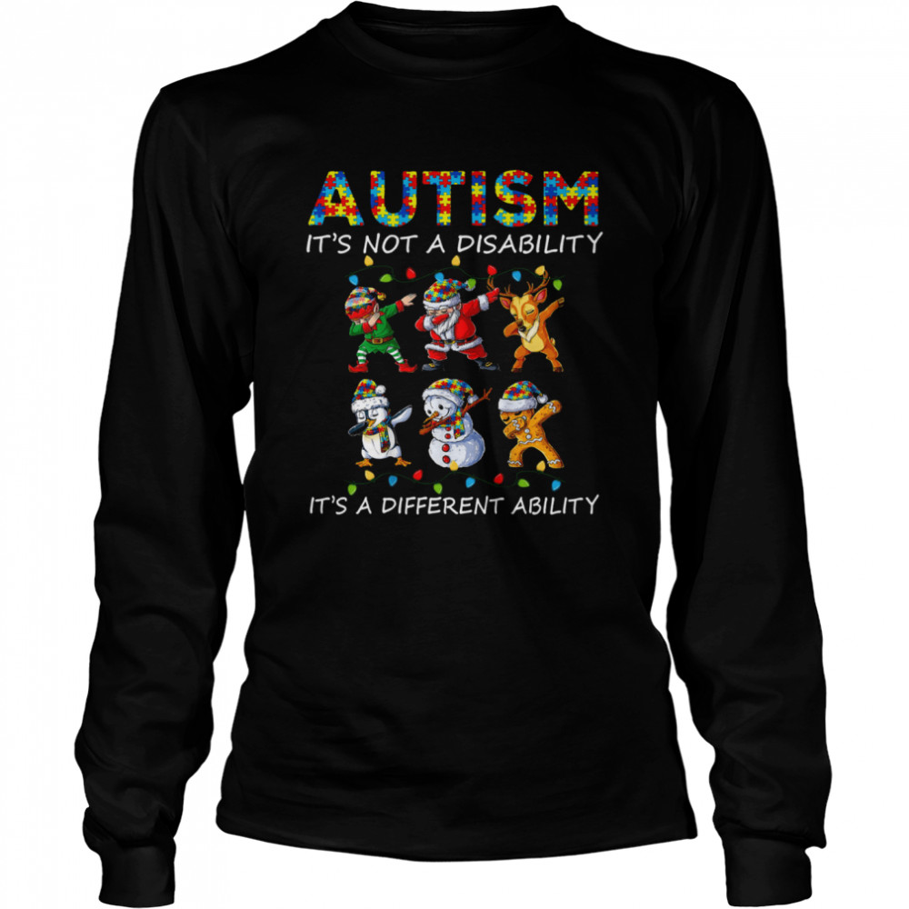 Autism it’s not a disability it’s different ability shirt Long Sleeved T-shirt