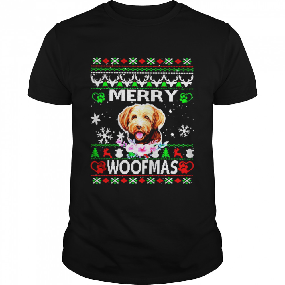 Merry Woofmas Bordoodle Christmas shirt Classic Men's T-shirt
