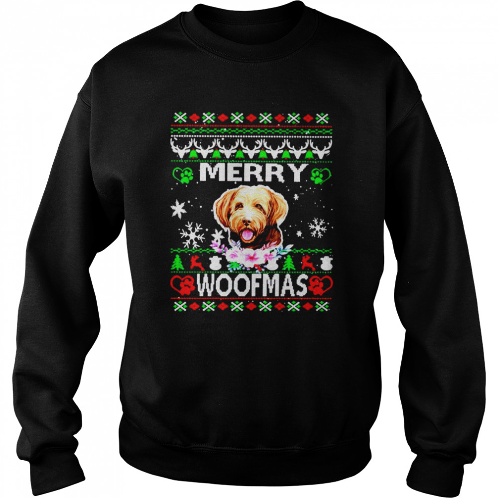 Merry Woofmas Bordoodle Christmas shirt Unisex Sweatshirt