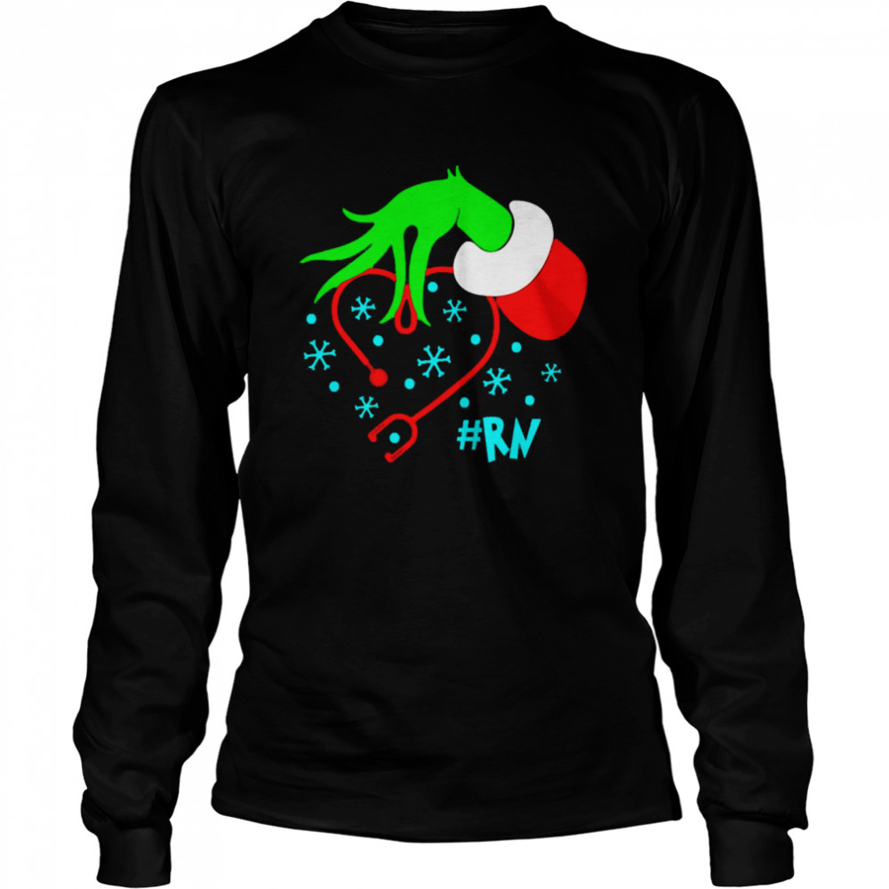 Grinch’s RN Nurse Stethoscope Christmas Sweater  Long Sleeved T-shirt