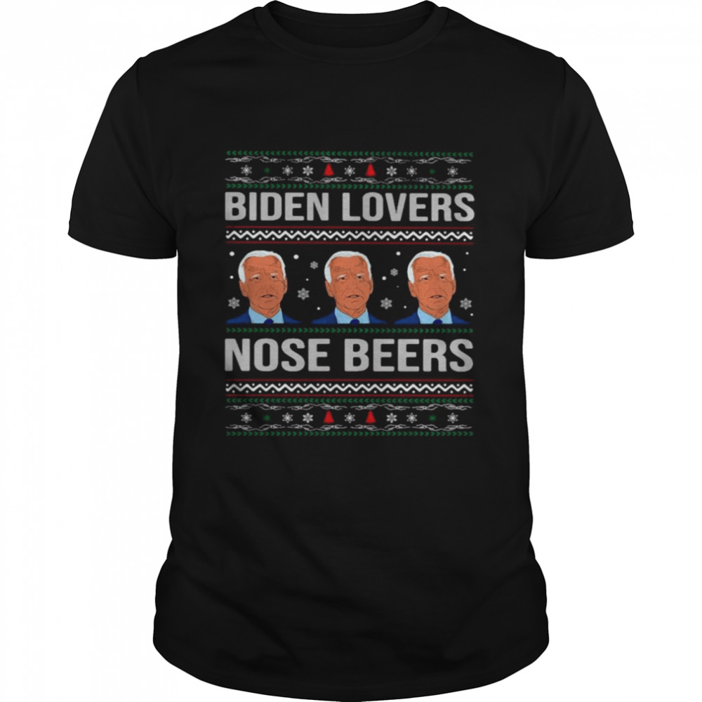 Joe Biden lovers nose beers Ugly Christmas shirt Classic Men's T-shirt