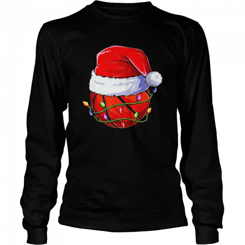 Basketball Christmas Boy Apparel, Santa Sport  Long Sleeved T-shirt
