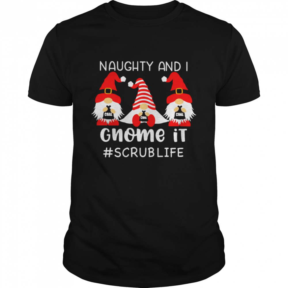 Naughty And I Gnome It Scrub Life Christmas Sweater  Classic Men's T-shirt