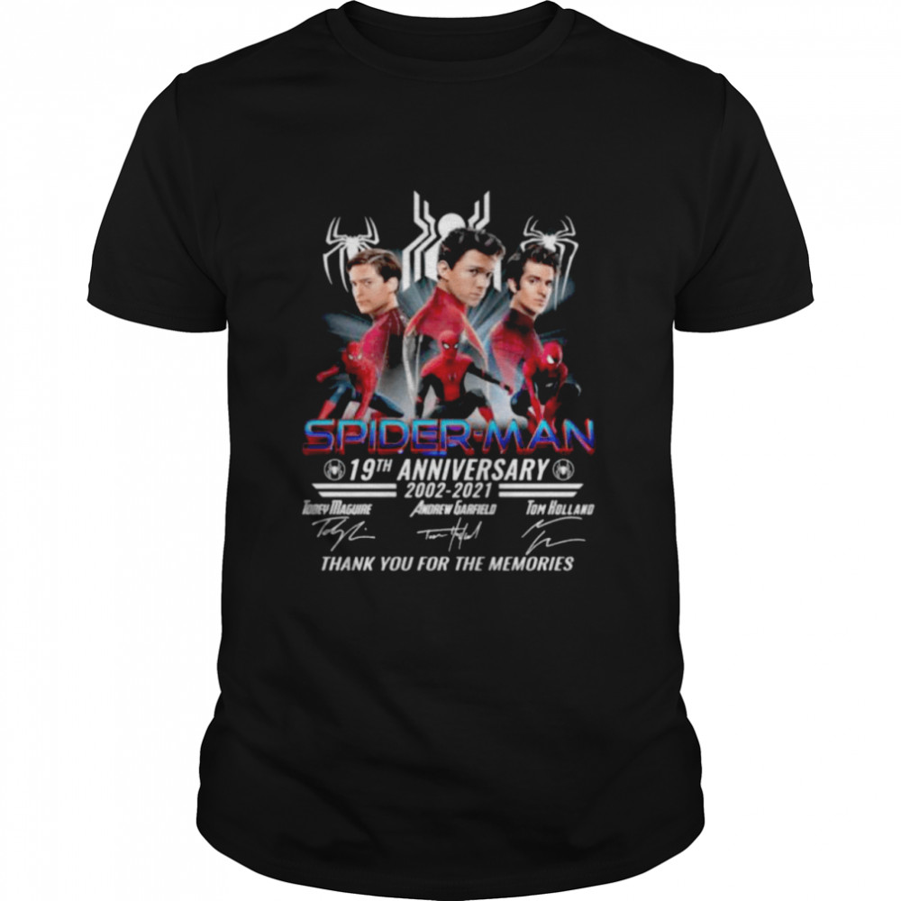 Spider-Man 19th anniversary 2002 2021 thank you for the memories signatures shirt Classic Men's T-shirt