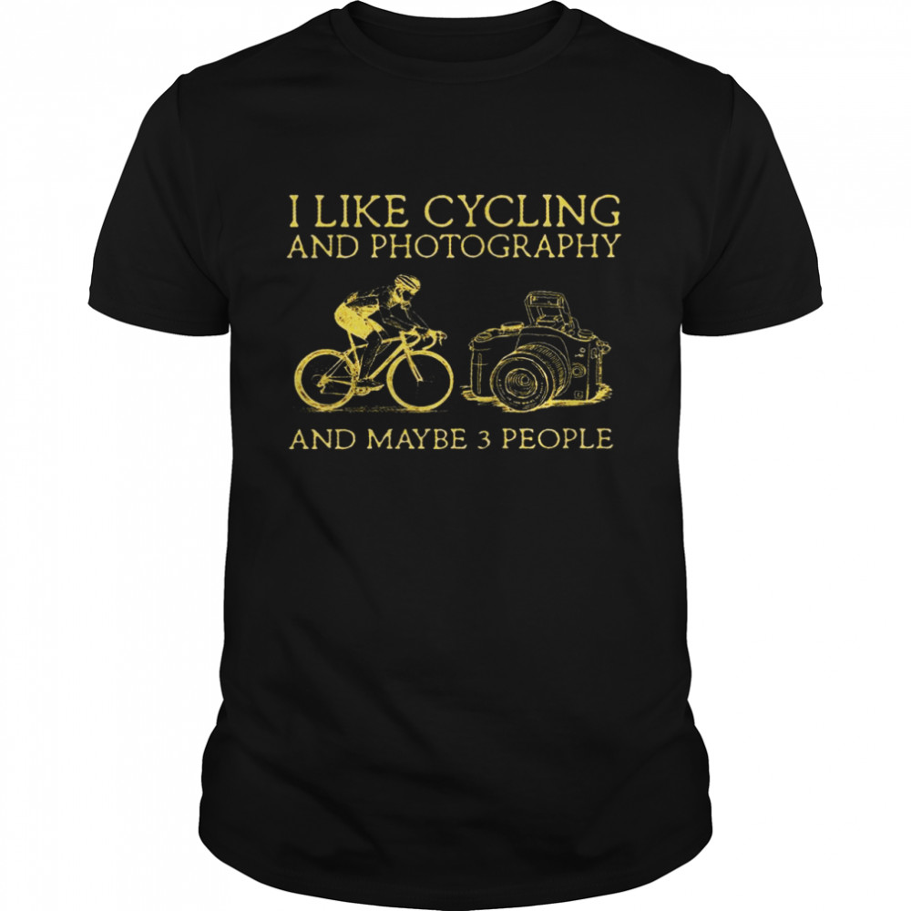 I like cycling and photography and maybe 3 people shirt Classic Men's T-shirt