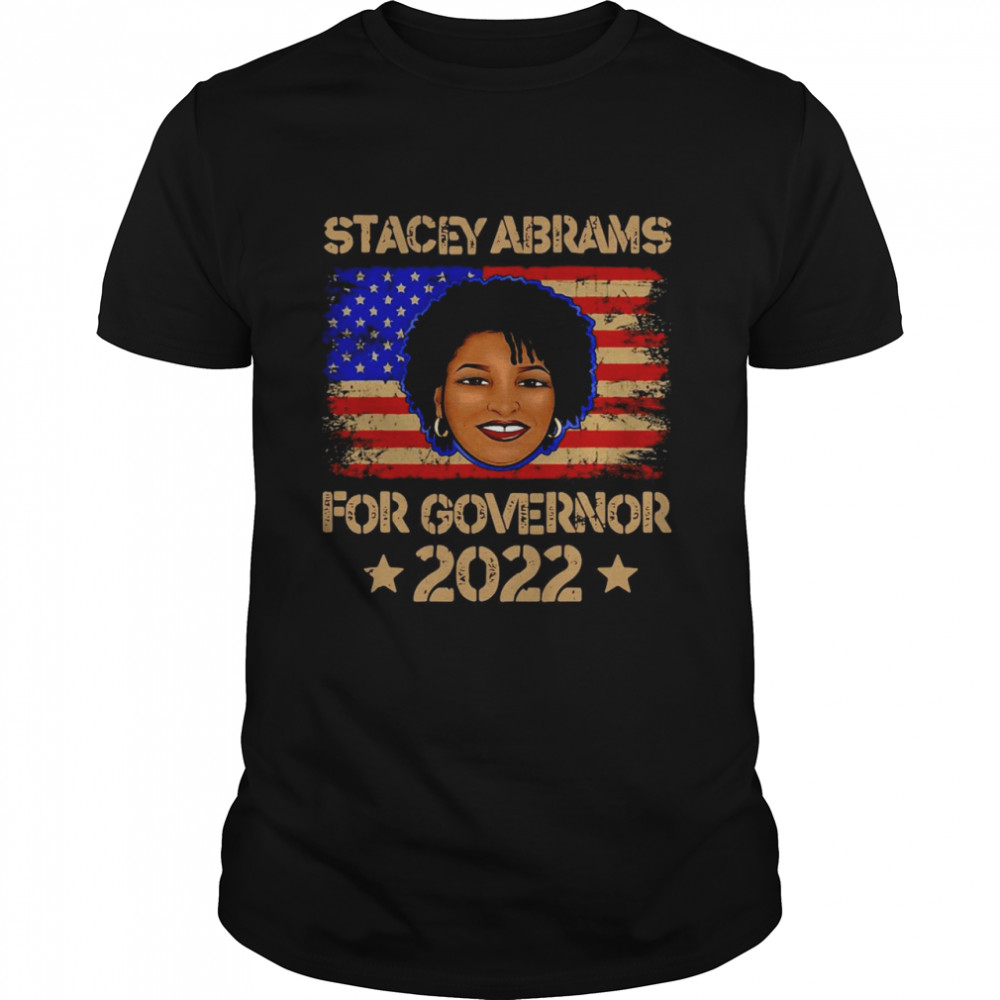Stacey Abrams For Georgia Governor 2022 Vintage Us Flag  Classic Men's T-shirt