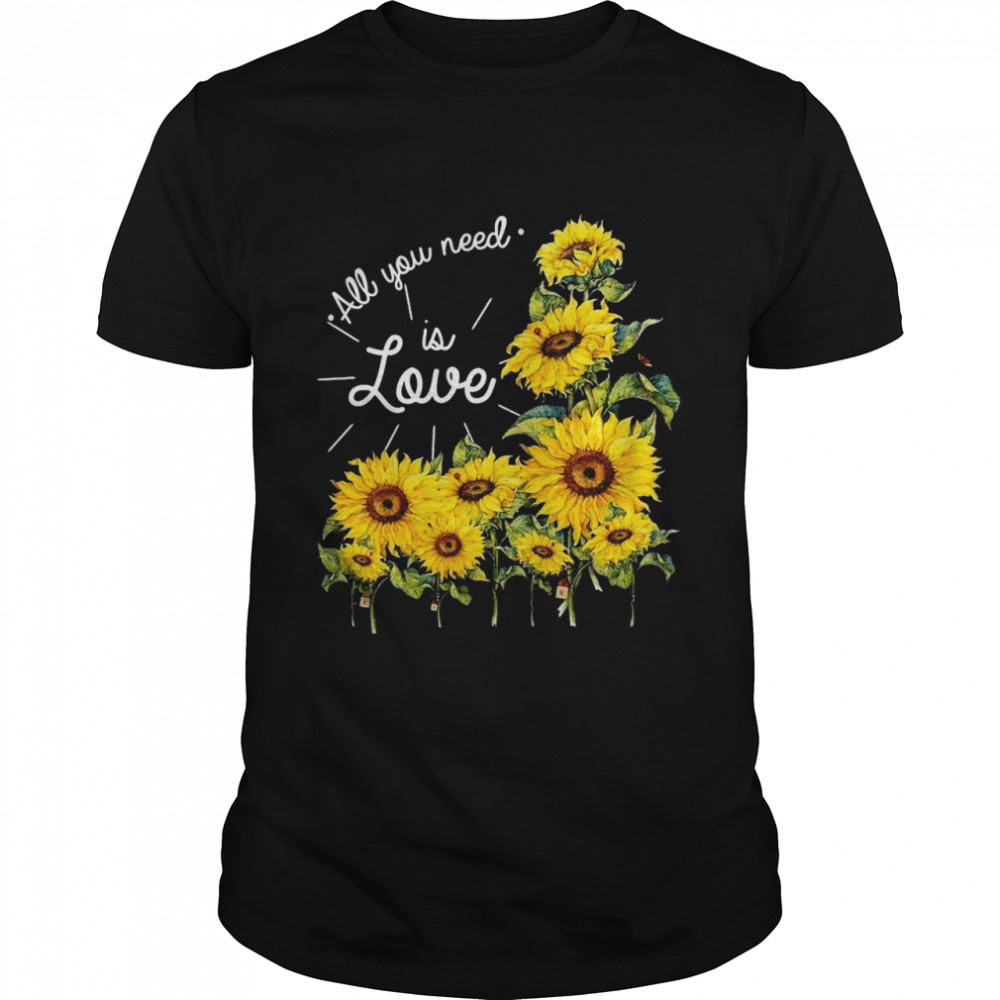 The Merry Christmas All You Need Is Love Sunflower  Classic Men's T-shirt