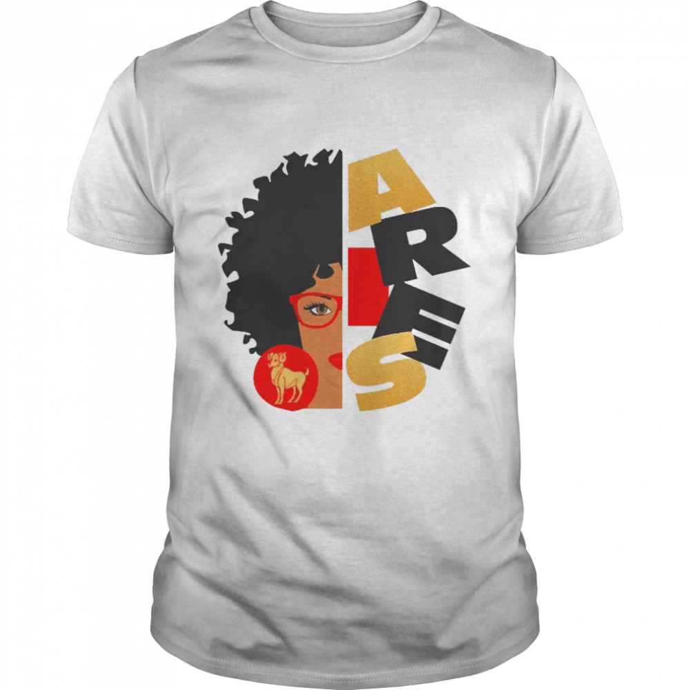 Zodiac Black Girl Aries  Classic Men's T-shirt