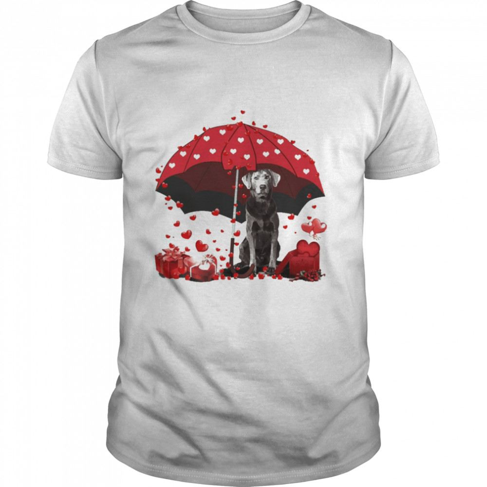 Loving Red Umbrella Silver Labrador Christmas Sweater  Classic Men's T-shirt