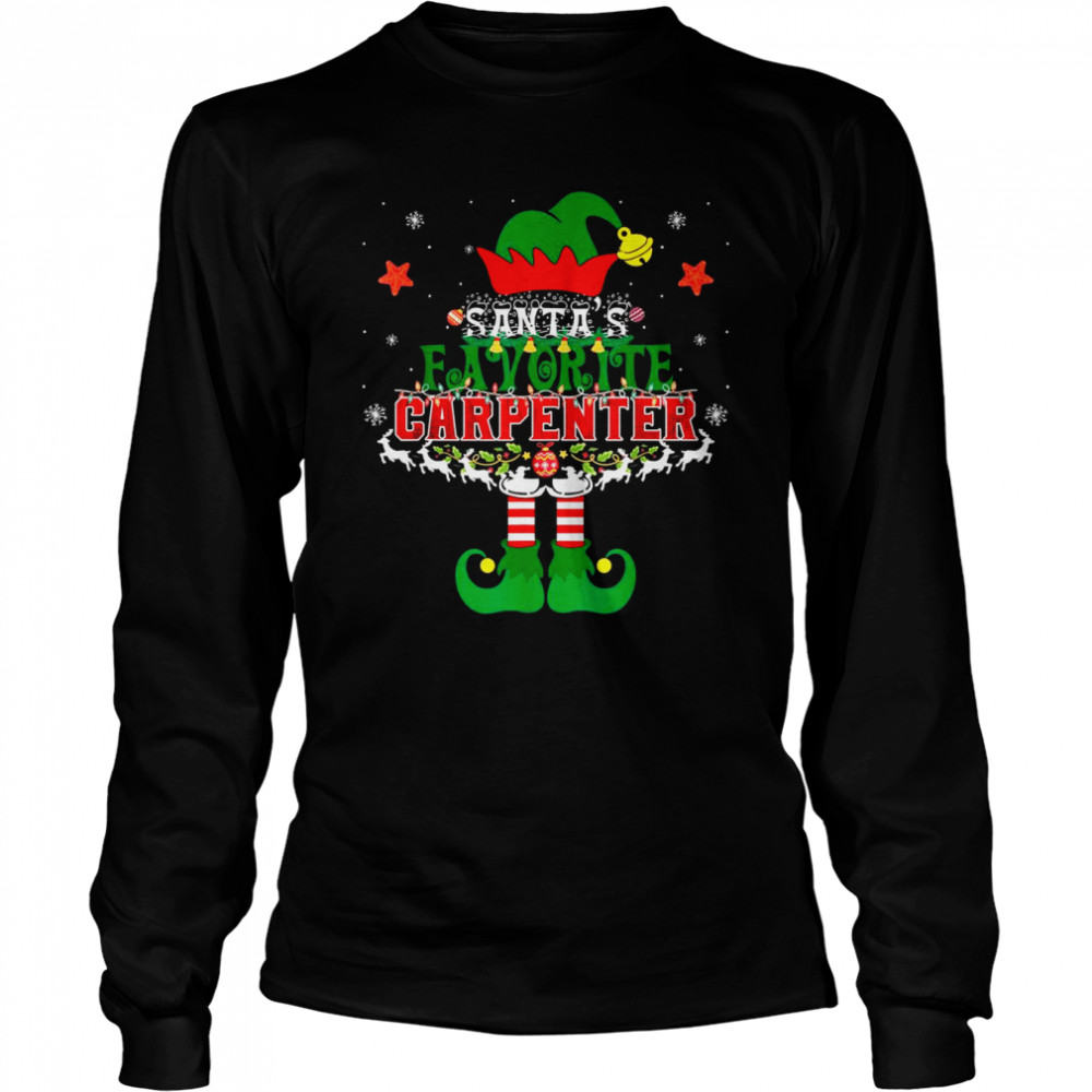 Santa’s Favorite CARPENTER Elf Christmas Tree  Long Sleeved T-shirt