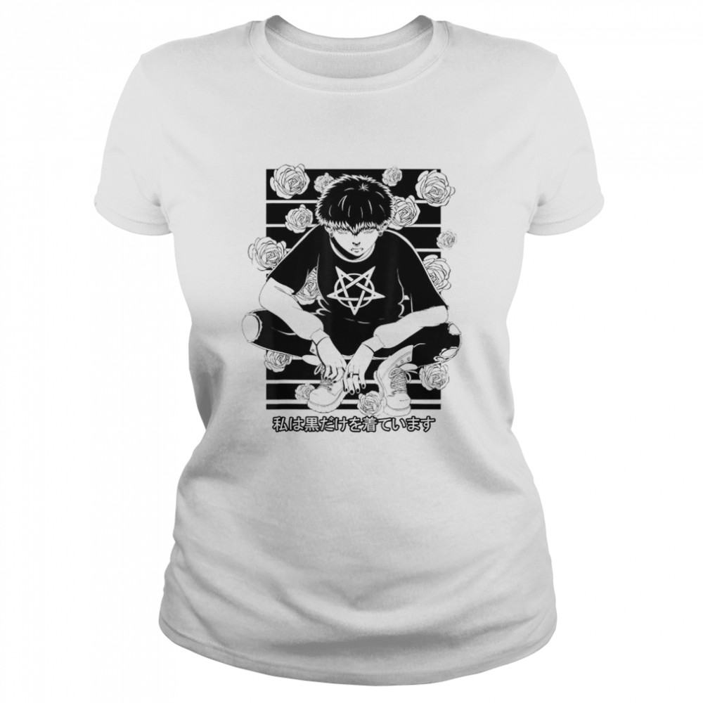 Goth Anime Boy Gothic Japanese Aesthetic Vaporware T-Shirt - Trend T Shirt  Store Online