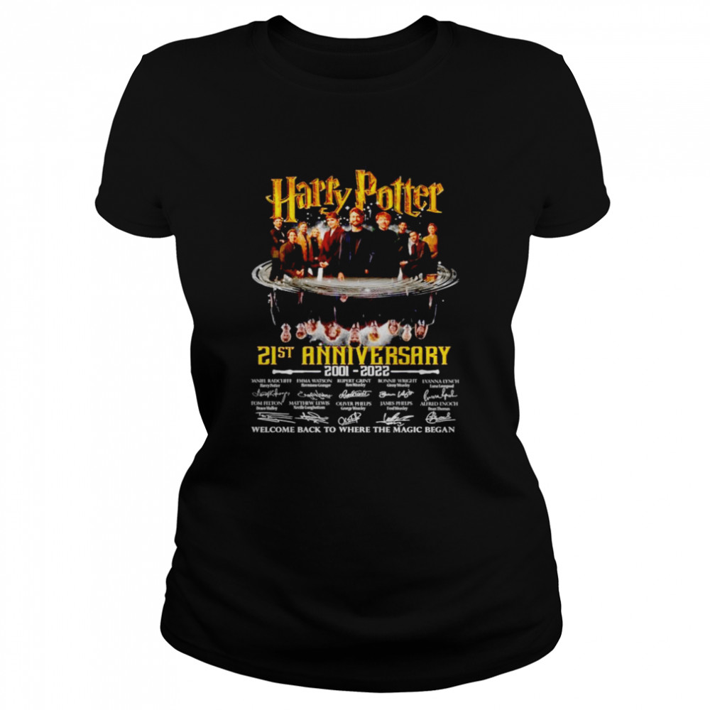 Harry Potter 21st Anniversary 2001 2022 welcome back to where the magic began T-shirt Classic Women's T-shirt