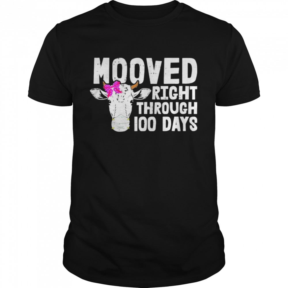 100 Days Of School Cow Moo-ved Face Mask Quarantine shirt Classic Men's T-shirt
