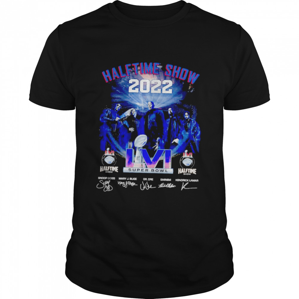 Halftime Show 2022 LVI Super Bowl Snoop Dogg Dr DRE signatures shirt