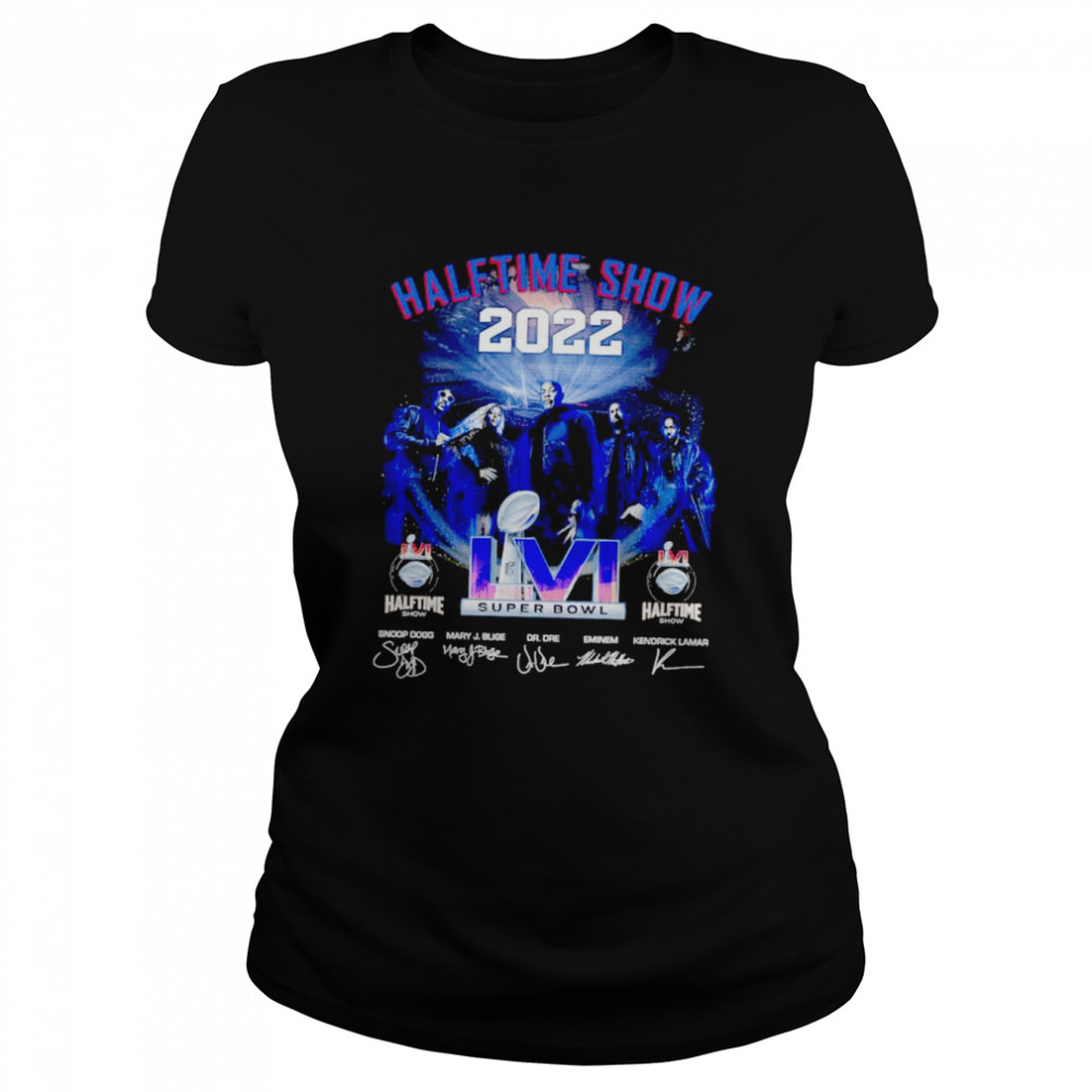 Halftime Show 2022 LVI Super Bowl Snoop Dogg Dr DRE signatures shirt Classic Women's T-shirt