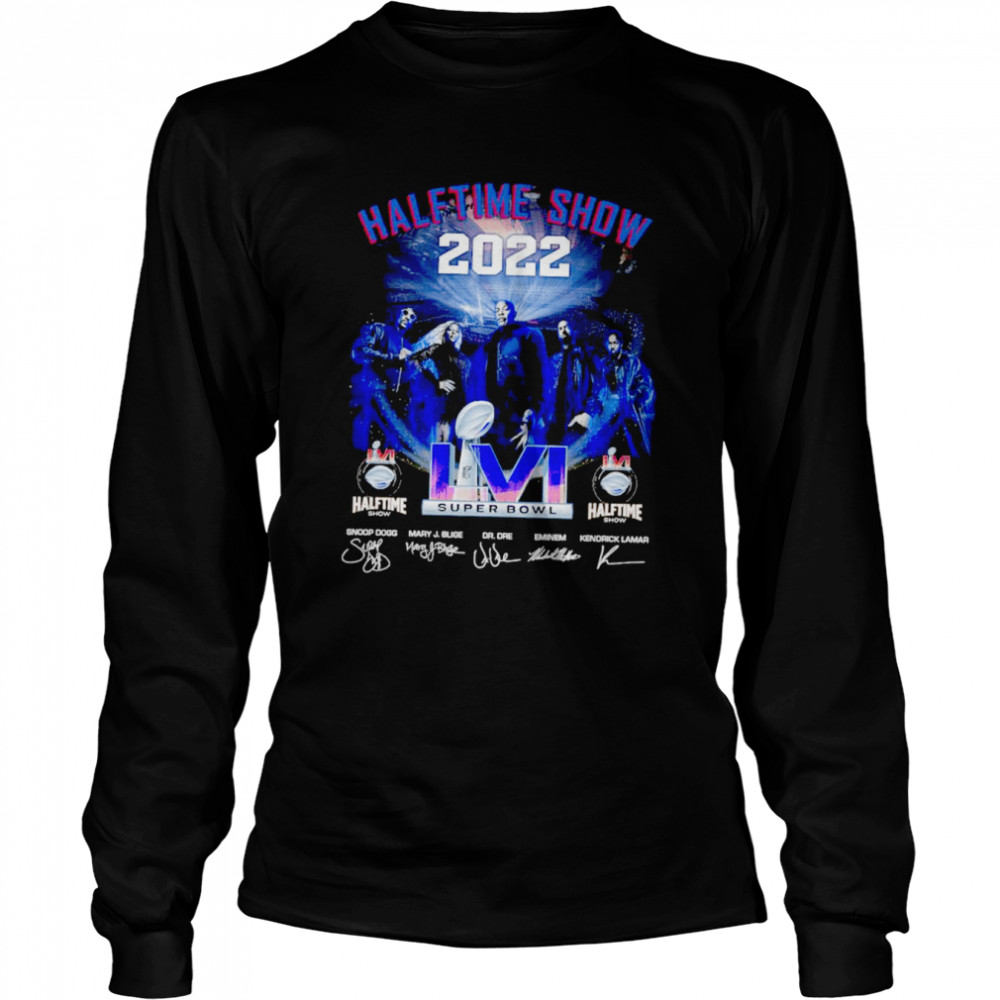 Halftime Show 2022 LVI Super Bowl Snoop Dogg Dr DRE signatures shirt Long Sleeved T-shirt