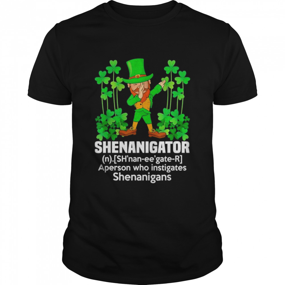 Saint Patrick Day Shenanigator Definition Dab Leprechaun shirt Classic Men's T-shirt