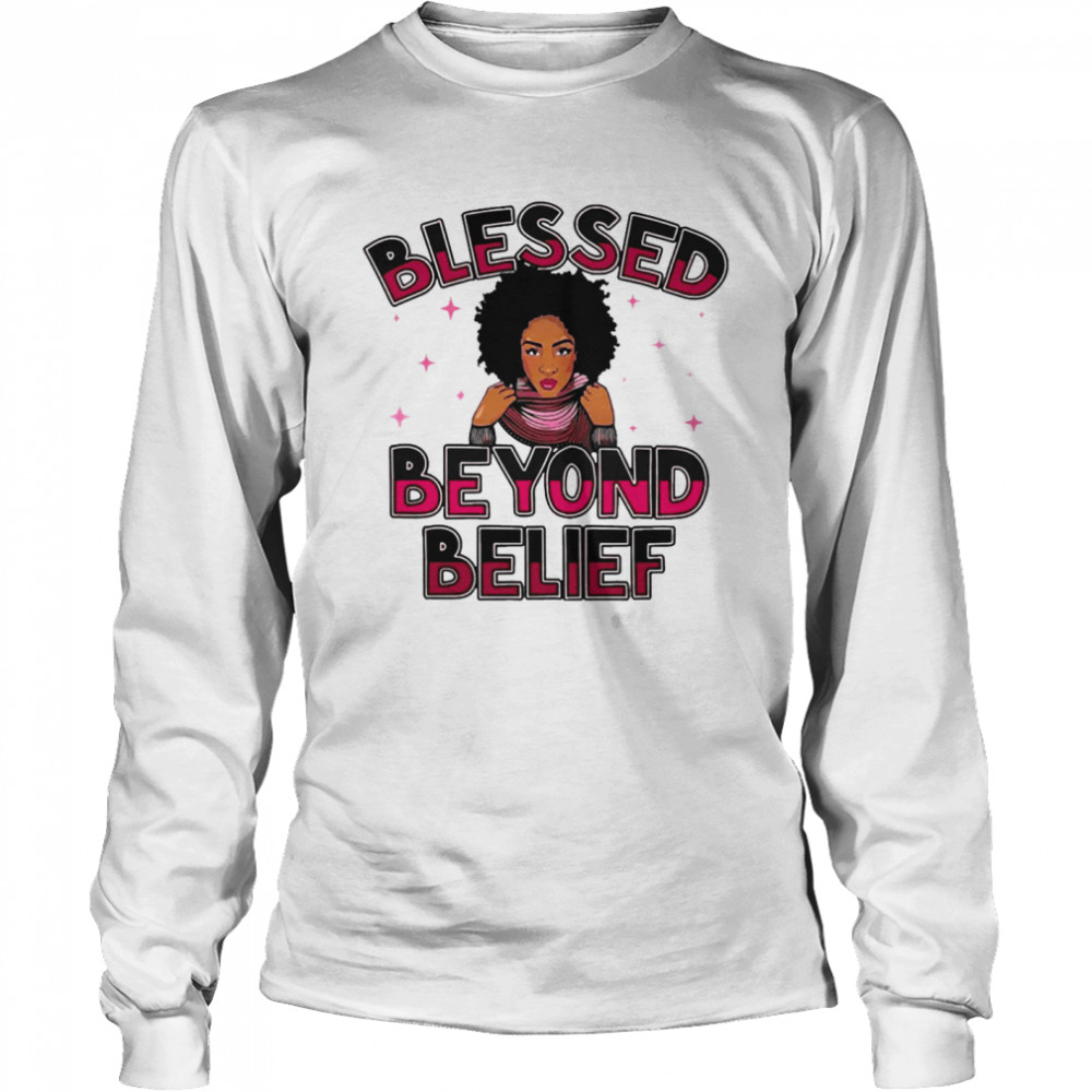 Blessed Beyond Belief Afro Lola Purple  Long Sleeved T-shirt