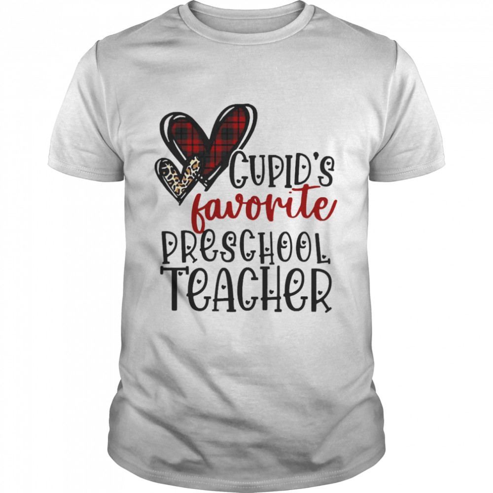 Cupid’s Favorite Preschool Teacher Valentine’s Day  Classic Men's T-shirt