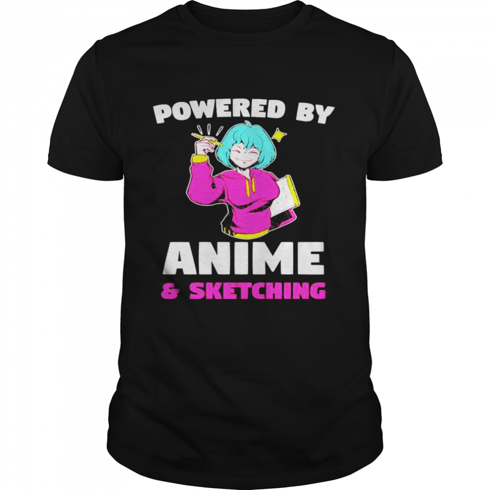 Powered by anime & sketching Otaku  Classic Men's T-shirt