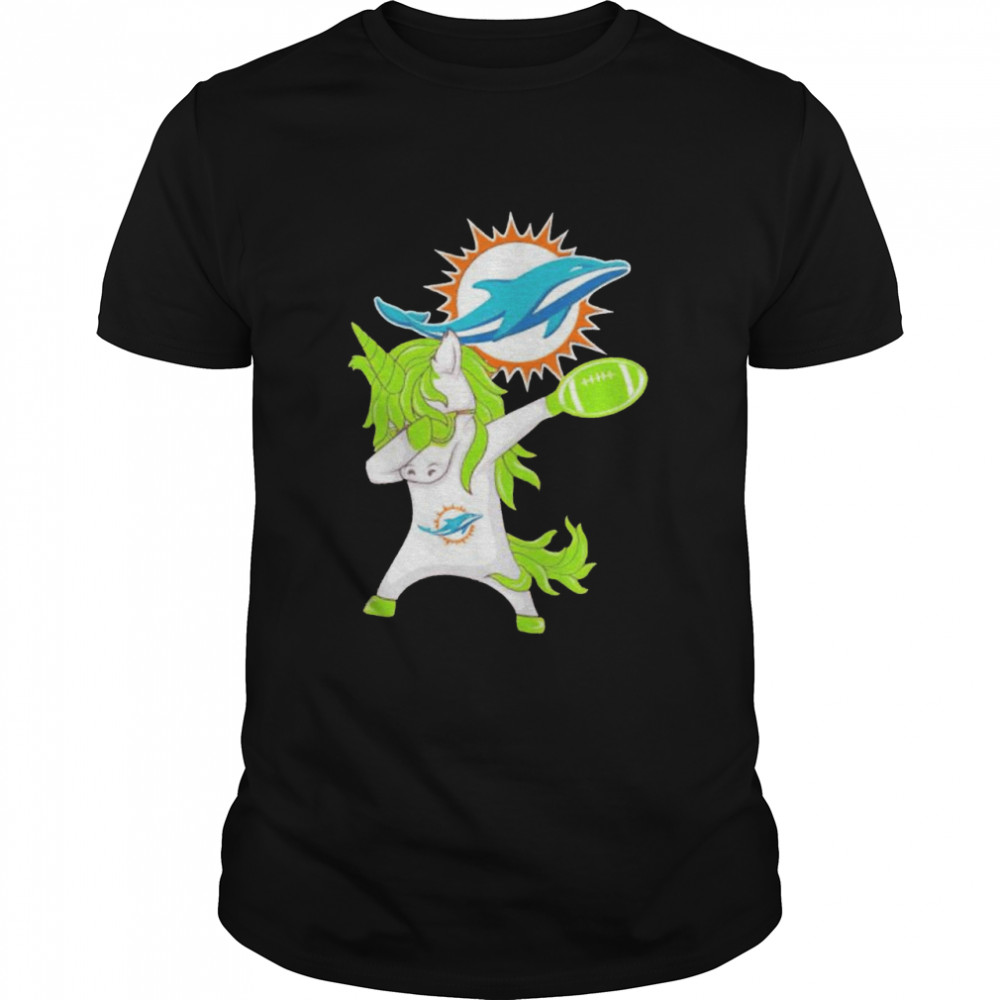Miami Dolphins unicorn dabbing St Patrick’s day shirt Classic Men's T-shirt