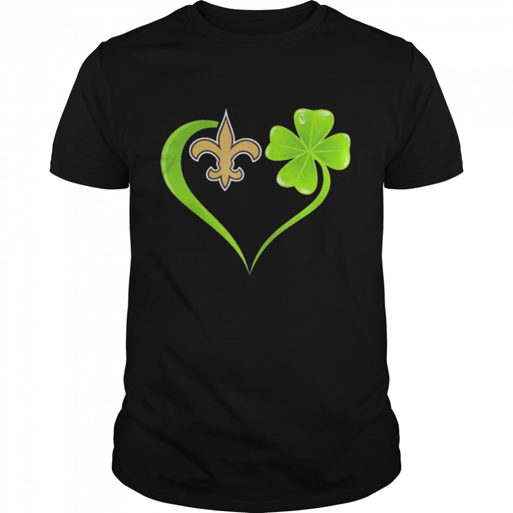 New Orleans Saints shamrock heart St Patrick’s day shirt Classic Men's T-shirt