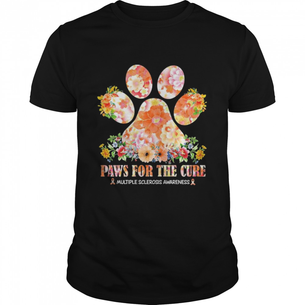 Dog paws for the cure multiple sclerosis awareness shirt Classic Men's T-shirt